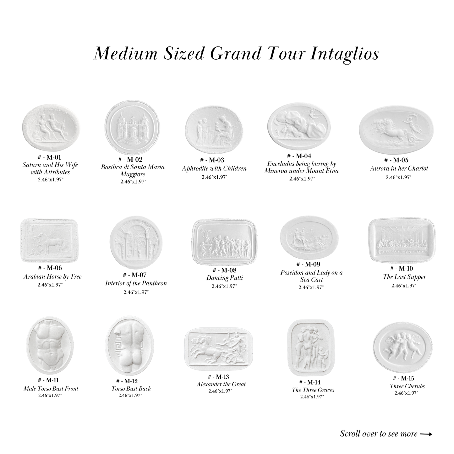 Medium Size Grand Tour Intaglios