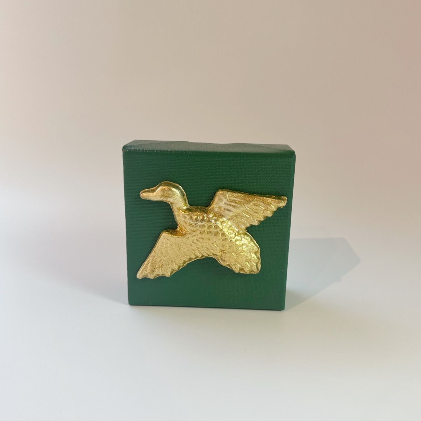 4x4 Canvas - Mallard Intaglio on Green