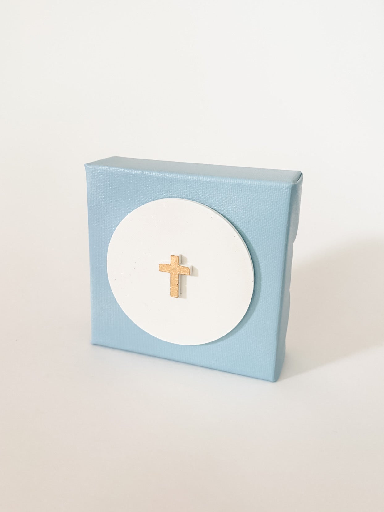 4x4 Canvas - Tiny Cross Intaglio