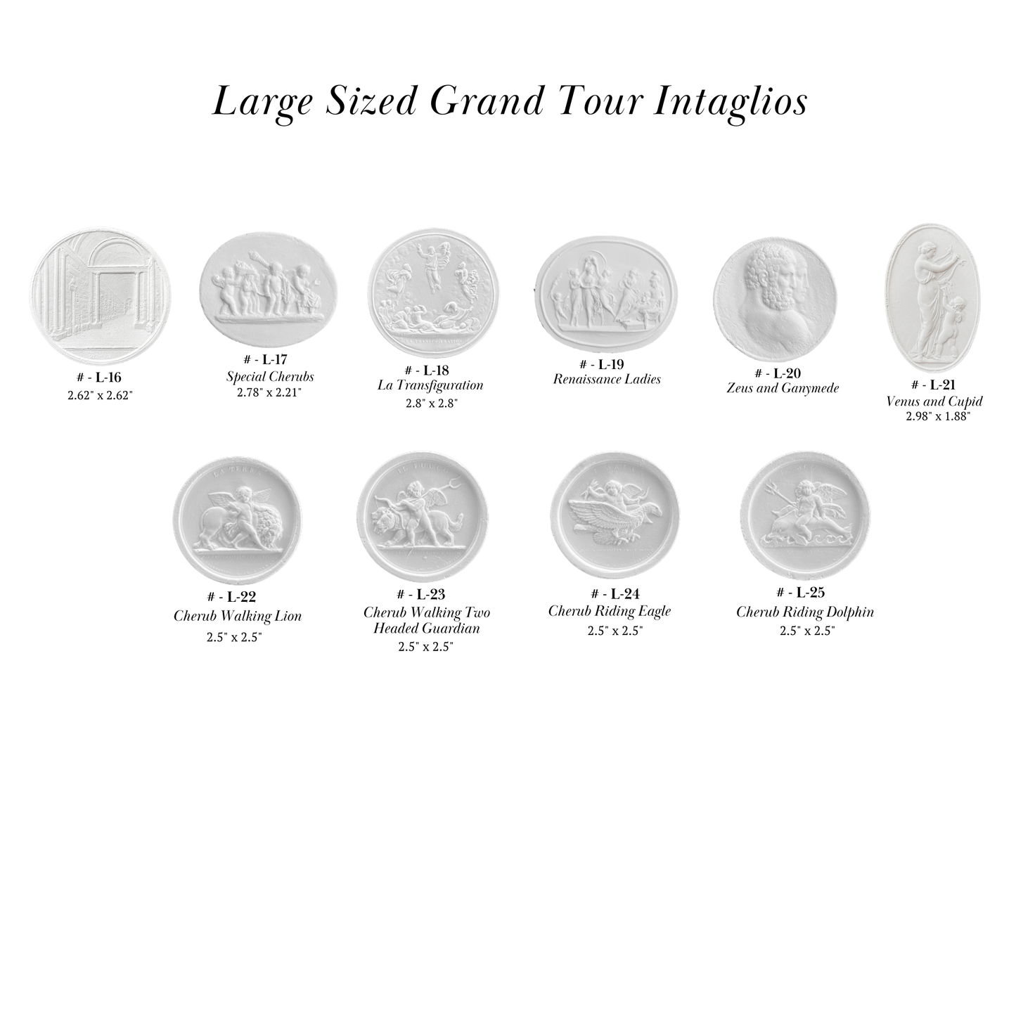 Large Size Grand Tour Intaglios