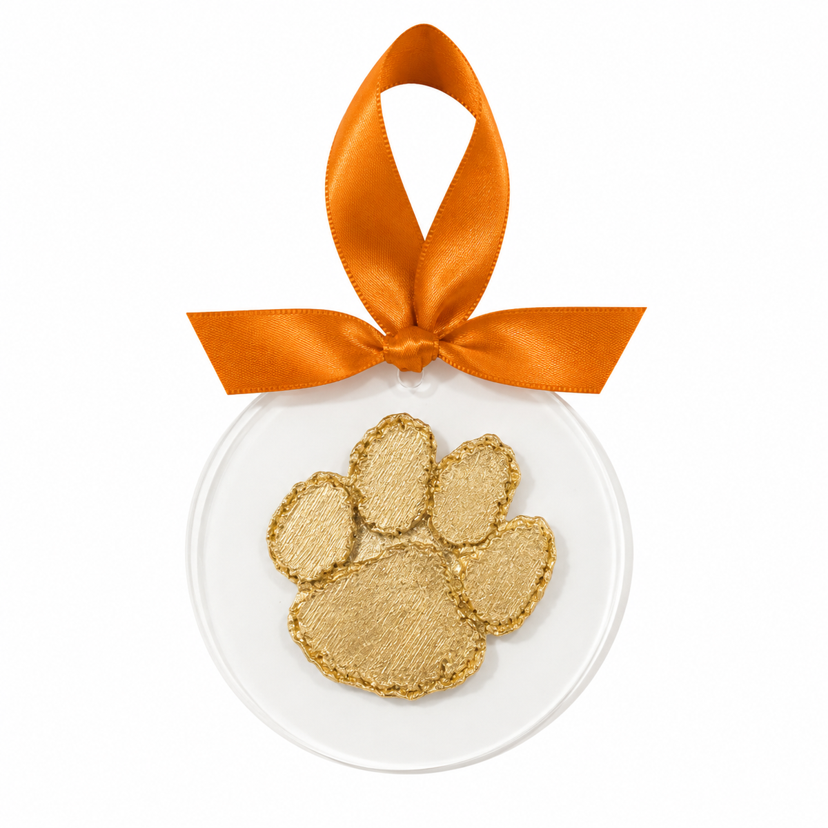 Gold Leaf Clemson Paw Acrylic Ornament