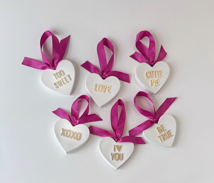 Conversation Hearts Ornaments