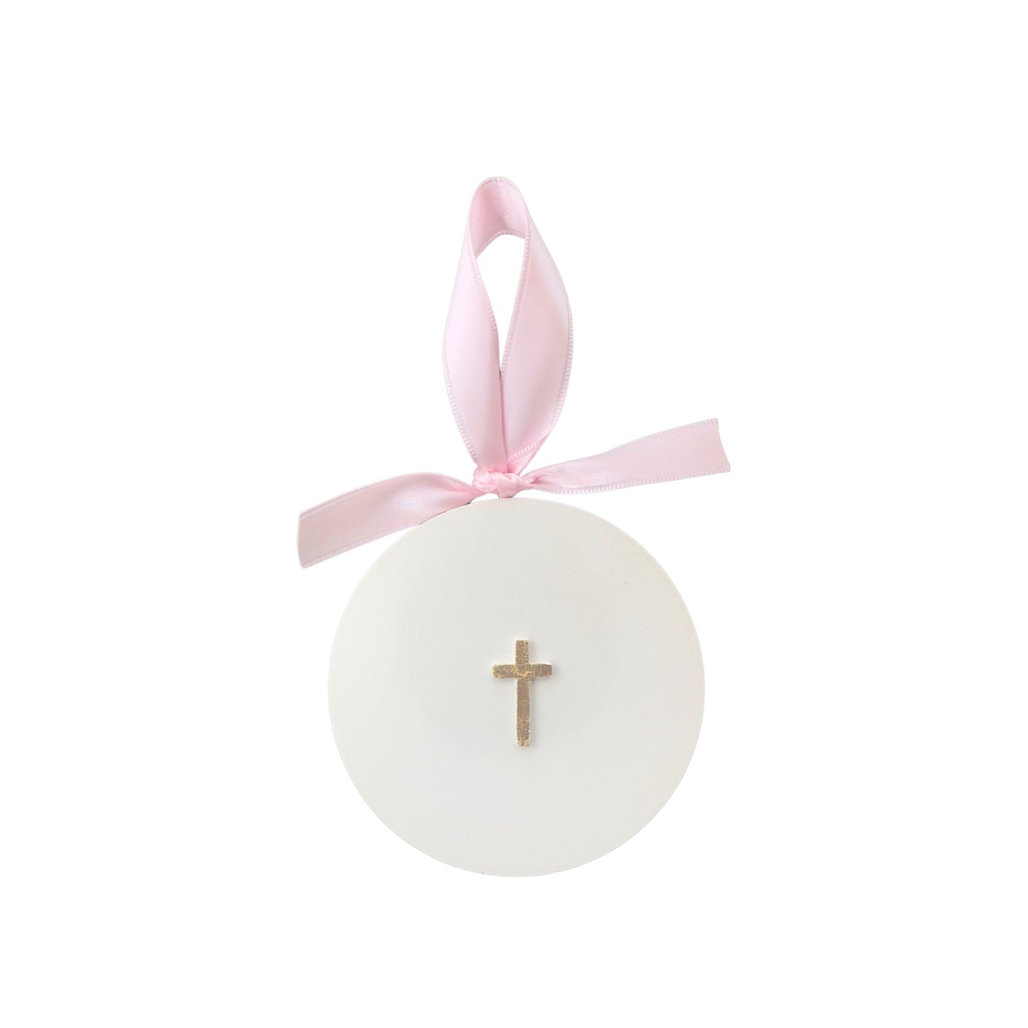 Tiny Cross on Circle Ornament