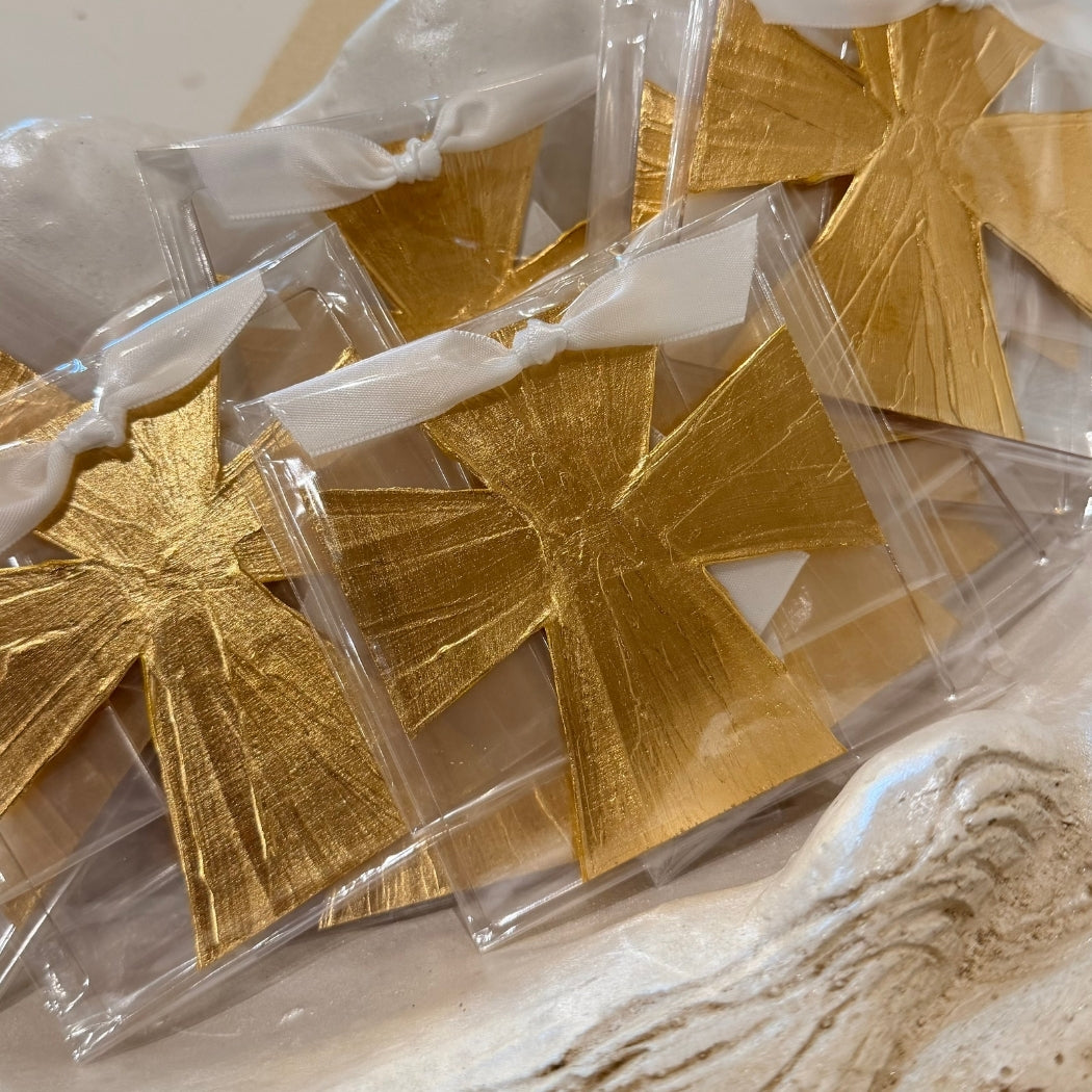 Gold Leaf Cross Acrylic Ornament
