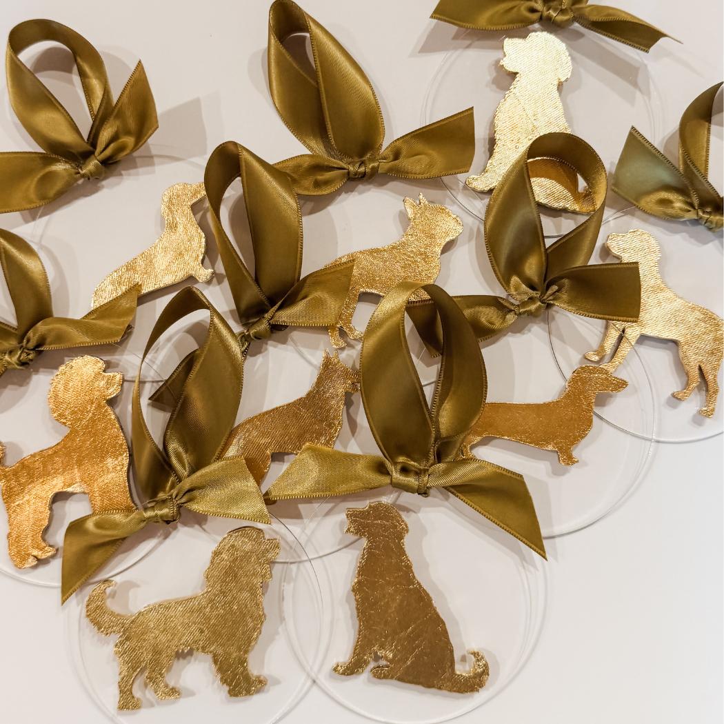 Gold Leaf Dog Breed Acrylic Ornament