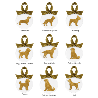 Gold Leaf Dog Breed Acrylic Ornament