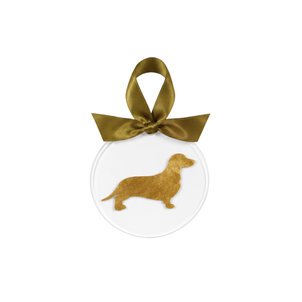 Gold Leaf Dog Breed Acrylic Ornament