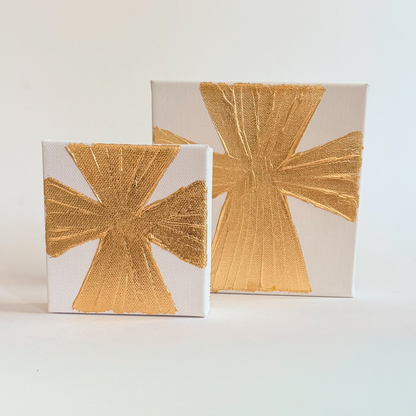 6x6 Wide Gold Cross Canvas