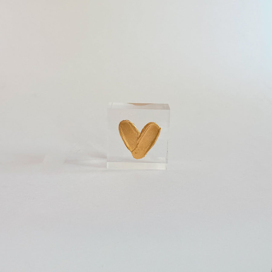 2x2 Single Gold Heart Acrylic