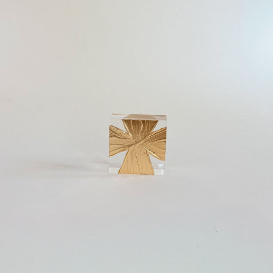 2x2 Wide Gold Cross Acrylic
