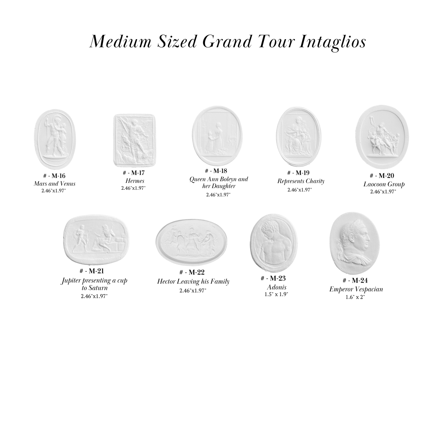 Medium Size Grand Tour Intaglios