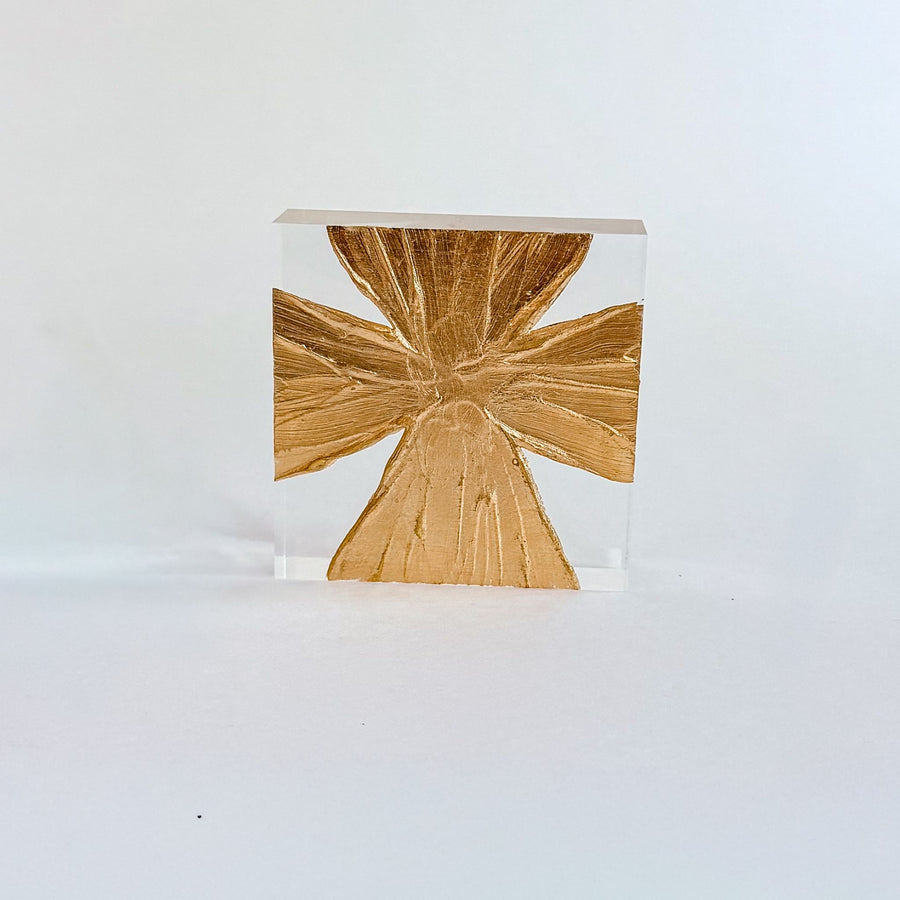 3x3 Wide Gold Cross Acrylic