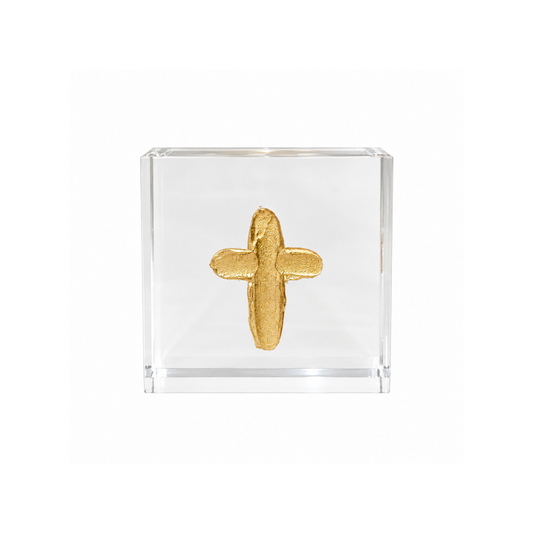 3x3 Single Gold Cross Acrylic