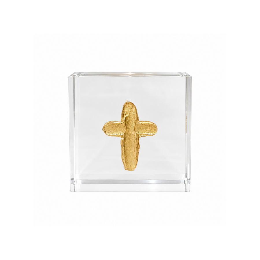 3x3 Single Gold Cross Acrylic