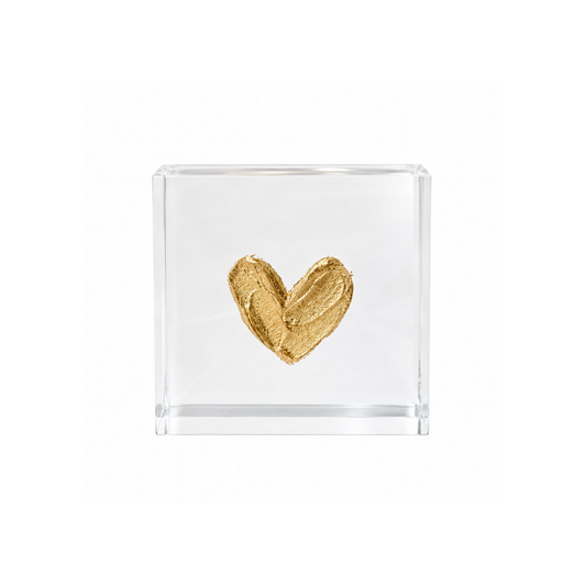 3x3 Single Gold Heart Acrylic