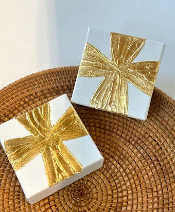 4x4 Wide Gold Cross Canvas