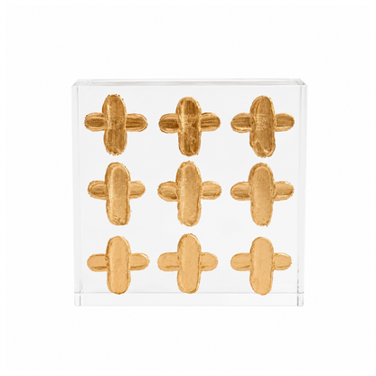 4x4 9 Gold Painted Crosses Acrylic