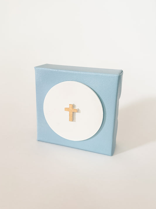 4x4 Canvas - Tiny Cross Intaglio