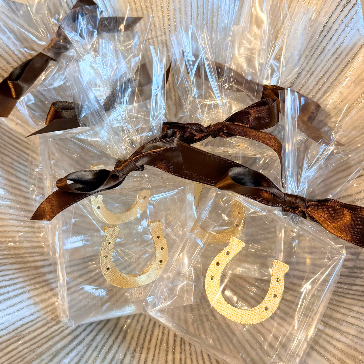 3x3 Gold Leaf Horseshoe Acrylic Block