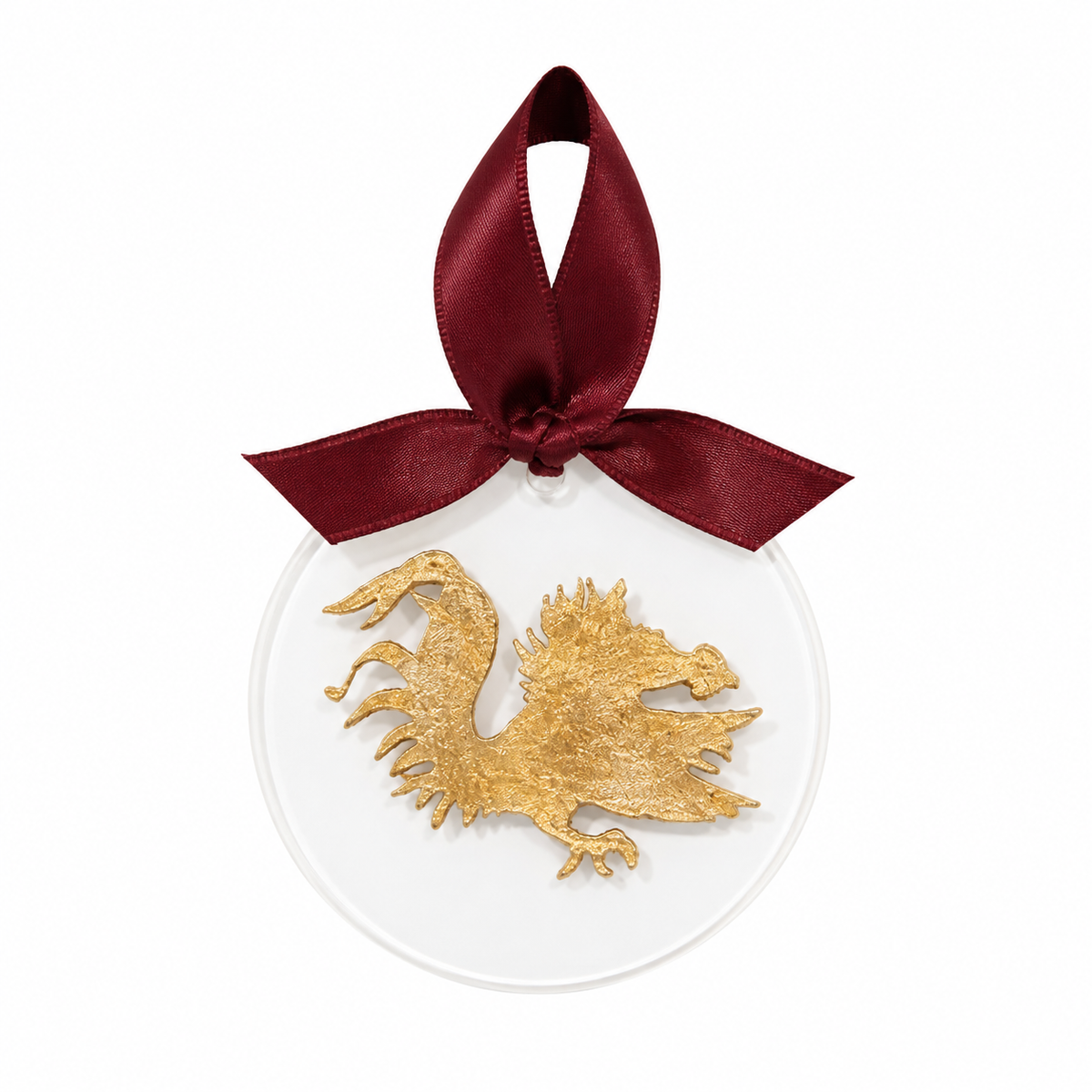 Gold Leaf Gamecock Acrylic Ornament