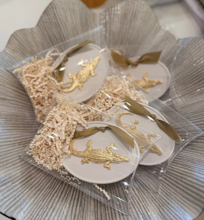 Gold Leaf Alligator Ornament