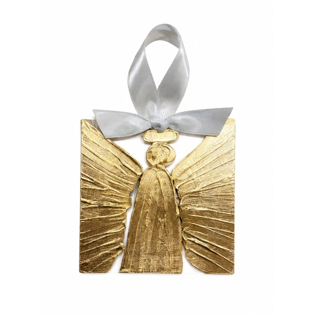 Gold Leaf Angel Acrylic Ornament