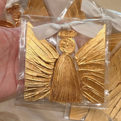 Gold Leaf Angel Acrylic Ornament