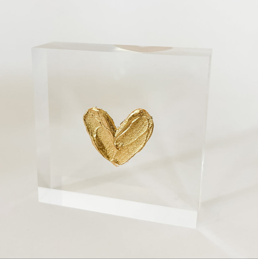 3x3 Single Gold Heart Acrylic