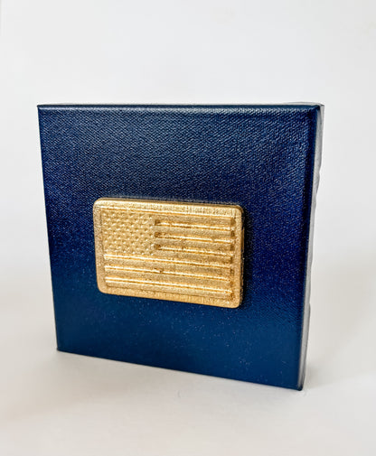 6x6 American Flag on Navy Canvas