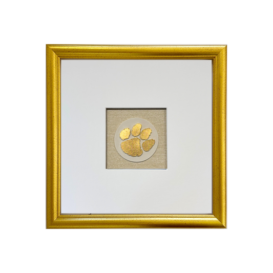 12x12 Framed Clemson Paw Intaglio – Handmade Clemson University Gift for Graduates or Alumni