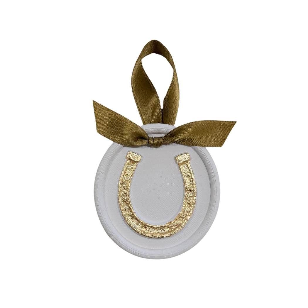 Gold Leaf Horseshoe Ornament