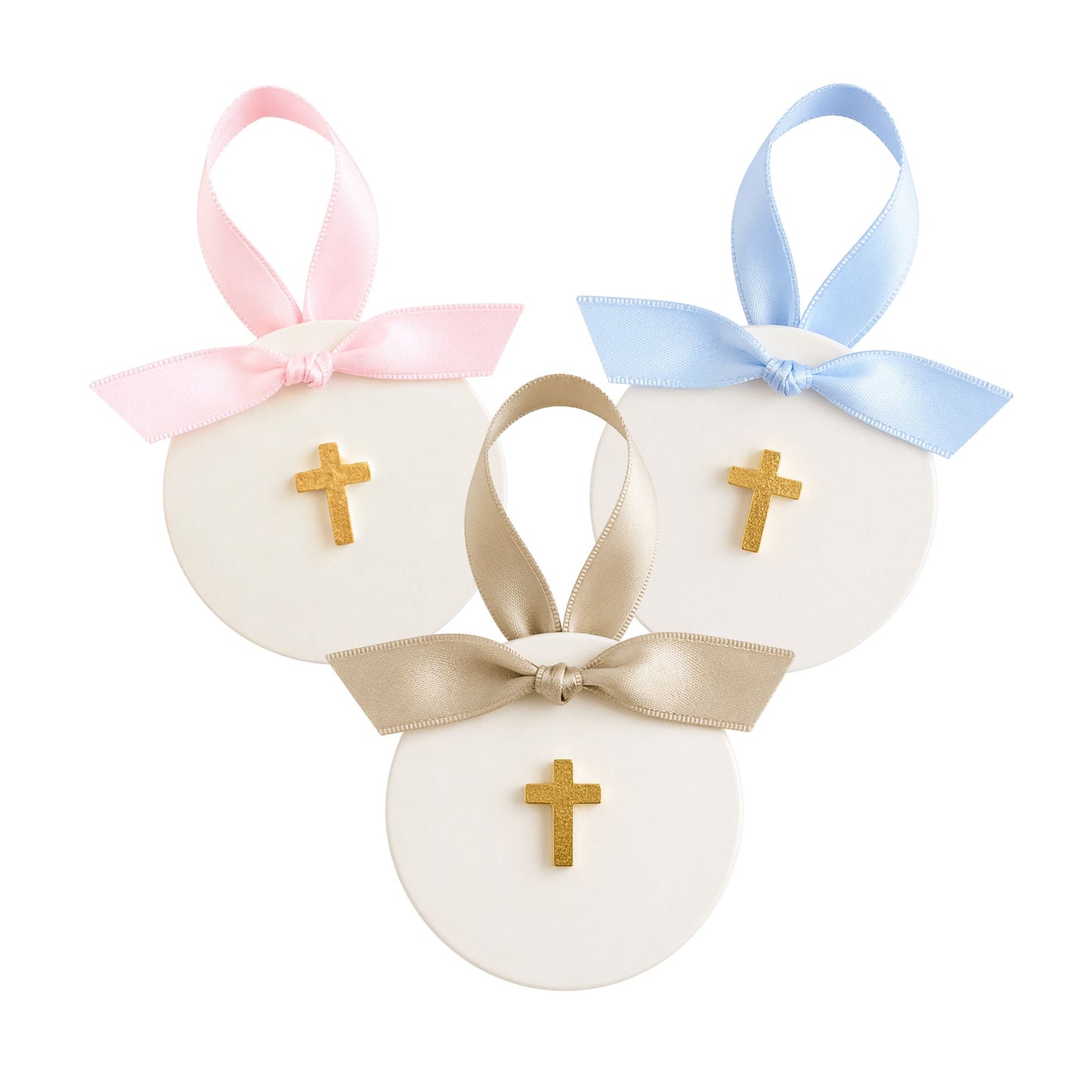 Tiny Cross Round Ornament